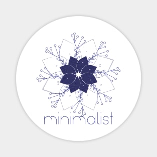 Minimalist Mandala Blue Magnet